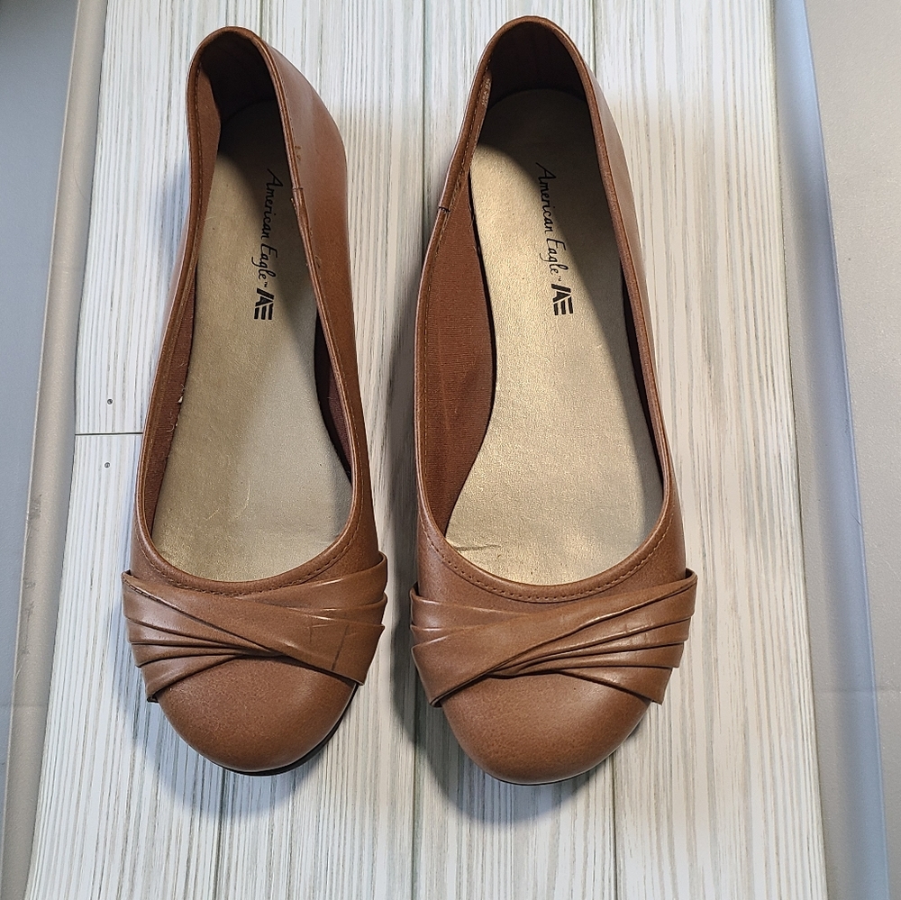 Brown American Eagle slip on shoes 9.5